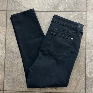 Chico's Black Denim Ankle Jeans Tapered Leg Size 0